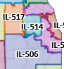Detail map of the Cook, DuPage and Lake County Continuums of Care