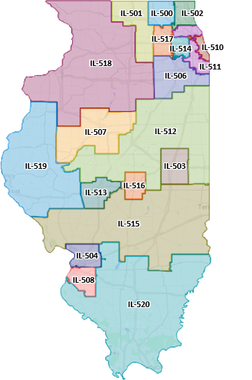 Map of Illinois Continuums of Care